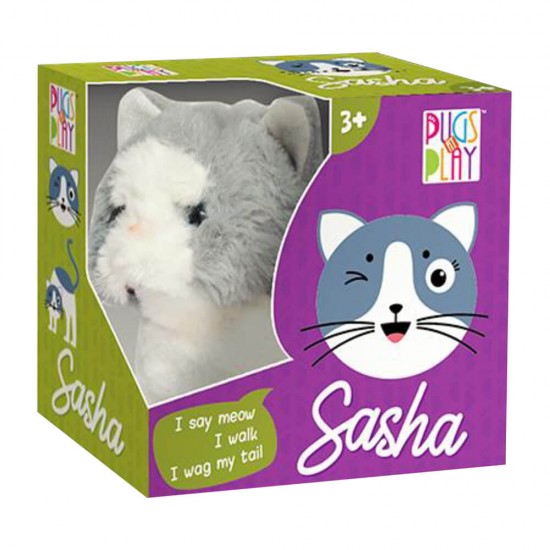 خرید اینترنتی عروسک کودک گربه سفید خاکستری Pugs At Play مدل Sasha | فروشگاه اینترنتی سیسمونی و اسباب بازی بیبی پرو