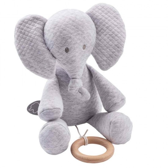 خرید اینترنتی عروسک موزیکال ناتو Nattou مدل فیل طوسی Tembo | فروشگاه اینترنتی سیسمونی و اسباب بازی بیبی پرو