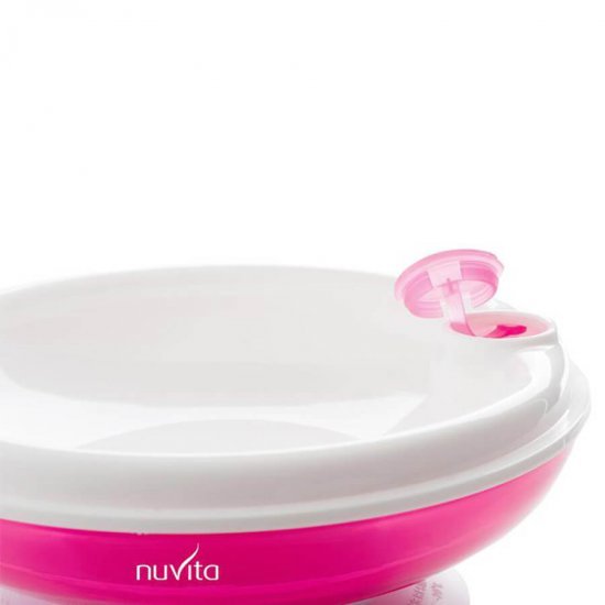 خرید اینترنتی کاسه چسبان گرم نگهدارنده غذای کودک رنگ صورتی نوویتا Nuvita