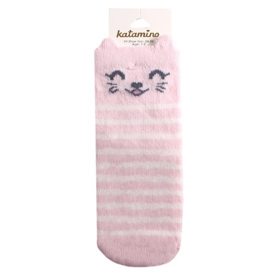 خرید اینترنتی جوراب کودک Katamino طرح گربه صورتی