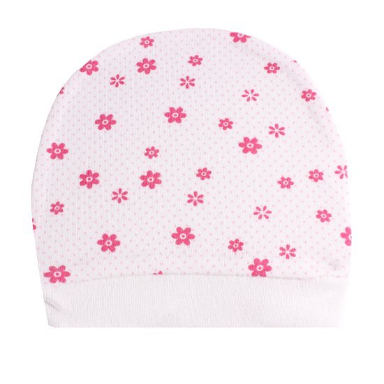 خرید اینترنتی کلاه نوزادی beb bee رنگ سفید گلدار