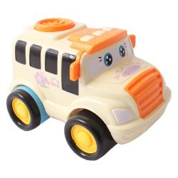اتوبوس کوچک اسباب بازی قدرتی رنگ کرم نارنجی