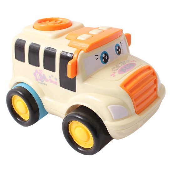 خرید اینترنتی اتوبوس کوچک اسباب بازی قدرتی رنگ کرم نارنجی
