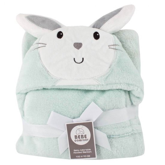 خرید اینترنتی پتو کلاه دار نوزاد طرح خرگوش سبز Bebe Confort