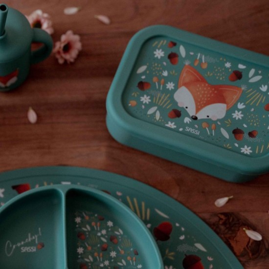 خرید اینترنتی لانچ باکس سیلیکونی طرح روباه ساسی Sassi | فروشگاه اینترنتی سیسمونی و اسباب بازی بیبی پرو
