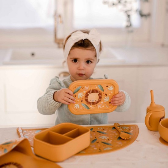 خرید اینترنتی لانچ باکس سیلیکونی طرح شیر ساسی Sassi | فروشگاه اینترنتی سیسمونی و اسباب بازی بیبی پرو