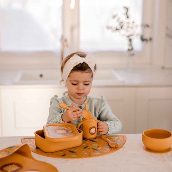 خرید اینترنتی لانچ باکس سیلیکونی طرح شیر ساسی Sassi | فروشگاه اینترنتی سیسمونی و اسباب بازی بیبی پرو