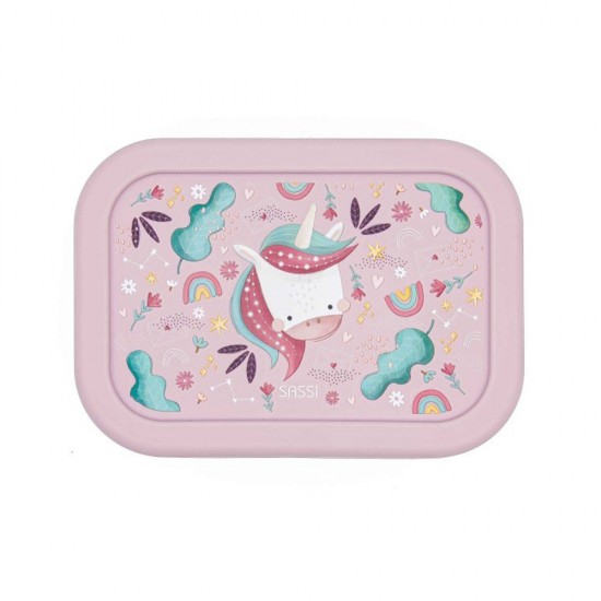 خرید اینترنتی لانچ باکس سیلیکونی طرح یونیکورن ساسی Sassi | فروشگاه اینترنتی سیسمونی و اسباب بازی بیبی پرو