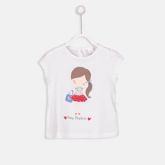 خرید اینترنتی تی شرت طرحدار دخترانه  ال سی وایکیکی LC WAIKIKI