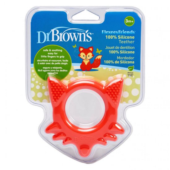 خرید اینترنتی دندانگیر سیلیکونی نوزاد دکتر براونز Dr Browns طرح روباه نارنجی | فروشگاه اینترنتی سیسمونی و اسباب بازی بیبی پرو