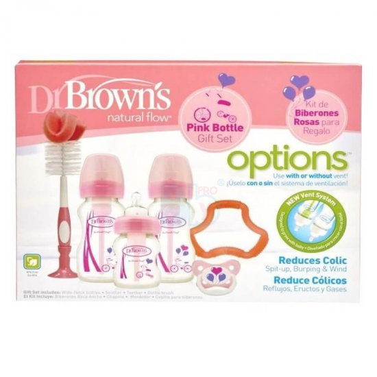 خرید اینترنتی ست آغازین دکتر براونز  8 تکه ی وایدنک  Options رنگ صورتی  Dr Browns