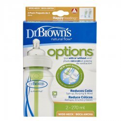 شیشه شیر دکتر براونز 270 میل دو عددی   Options پهن  Dr Brown's