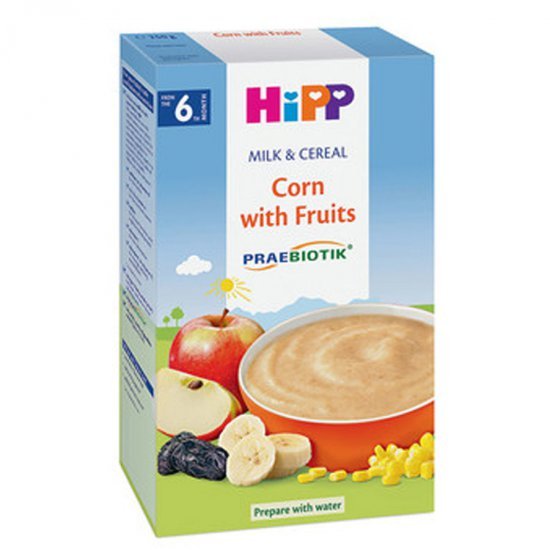خرید اینترنتی سرلاک با شیر ذرت با میوه (پروبیوتیک) هیپ Hipp