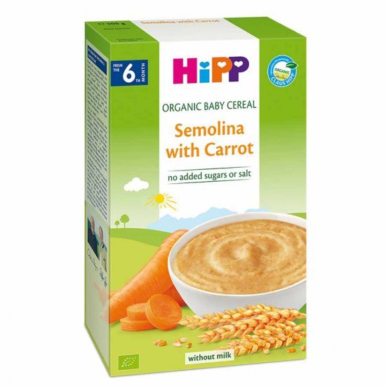 خرید اینترنتی سرلاک بدون شیر آرد سمولینا با هویج هیپ Hipp
