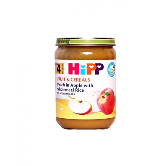 خرید اینترنتی پوره برنج با میوه (سیب و هلو) هیپ Hipp