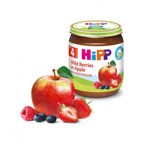 خرید اینترنتی پوره میوه سیب و توت فرنگی هیپ Hipp