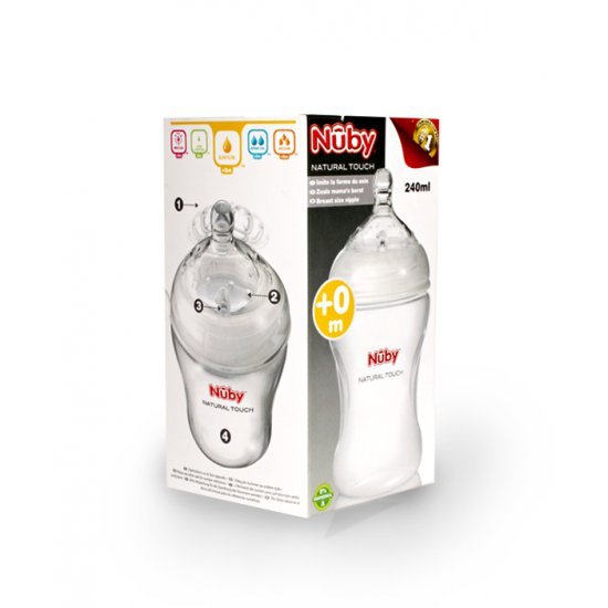شیشه شیر 240 میل Natural Touch بی رنگ نوبی Nuby شیشه شیر 240 میل Natural Touch بی رنگ نوبی Nuby