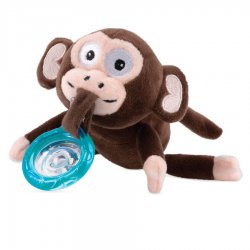 پستانک آبی با آویز عروسک پولیشی نوبی Nuby طرح میمون