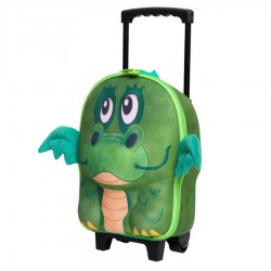 چمدان اوکی داگ Okiedog چرخ دار کوچک اژدها سبز