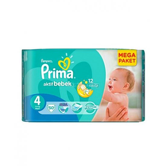 پوشک نوزاد سایز 4 پریما (50 عددی) Pampers پوشک نوزاد سایز 4 پریما (50 عددی) Pampers
