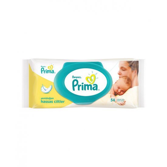 خرید اینترنتی دستمال مرطوب 54 عددی ضد حساسیت درب دار پریما Prima