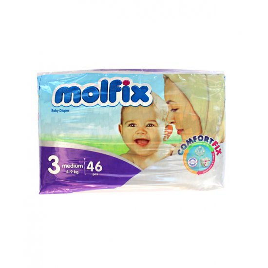 خرید اینترنتی پوشک نوزادی سایز 3 (46 عددی) Molfix