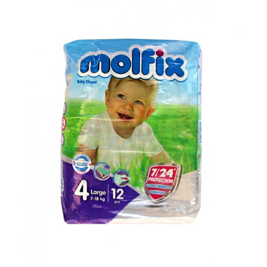 خرید اینترنتی پوشک نوزادی سایز 4 (12 عددی)  Molfix