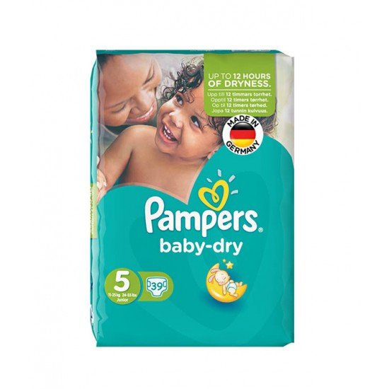 پوشک کامل بچه Pampers (آلمانی) حاوی لوسیون سایز 5 (39 عددی) پوشک کامل بچه Pampers (آلمانی) حاوی لوسیون سایز 5 (39 عددی)