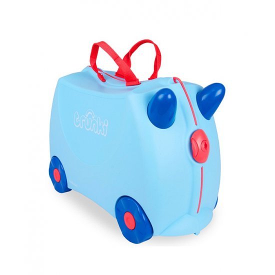 خرید اینترنتی چمدان چرخ دار کودک طرح آبی کم رنگ ترانکی Trunki