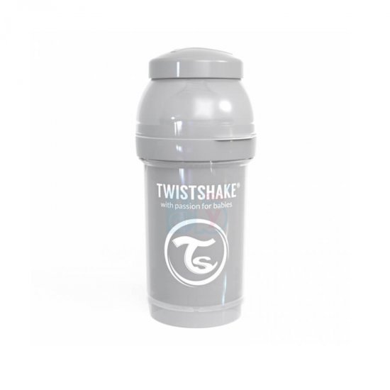 خرید اینترنتی شیشه شیر  تویست شیک  ضد نفخ  180 میل پاستل خاکستری  Twistshake