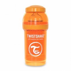 شیشه شیر ضد نفخ  180 میل نارنجی  تویست شیک  Twistshake 
