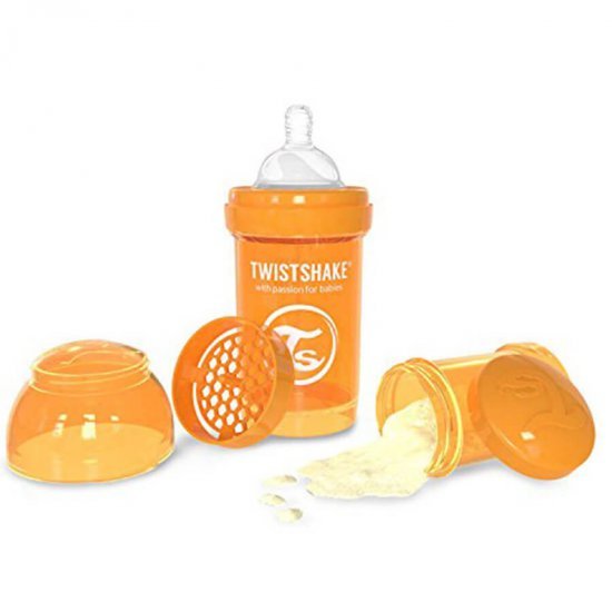 خرید اینترنتی شیشه شیر ضد نفخ  180 میل نارنجی  تویست شیک  Twistshake