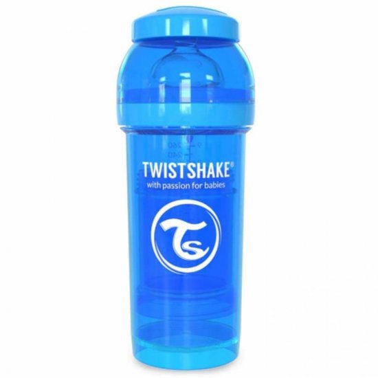 خرید اینترنتی شیشه شیر ضد نفخ  260 میل  آبی  تویست شیک  Twistshake