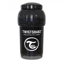 شیشه شیر ضد نفخ  180 میل مشکی  تویست شیک  Twistshake 