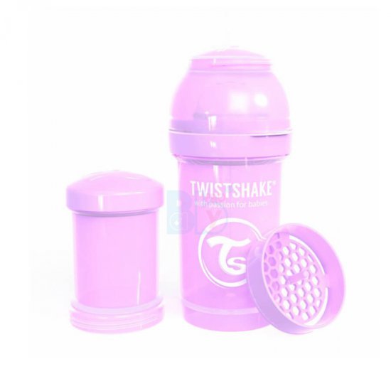 خرید اینترنتی شیشه شیر  تویست شیک  ضد نفخ  180 میل پاستل بنفش  Twistshake