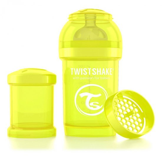 خرید اینترنتی شیشه شیر ضد نفخ  180 میل زرد  تویست شیک  Twistshake