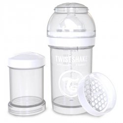 شیشه شیر ضد نفخ  180 میل سفید تویست شیک  Twistshake 