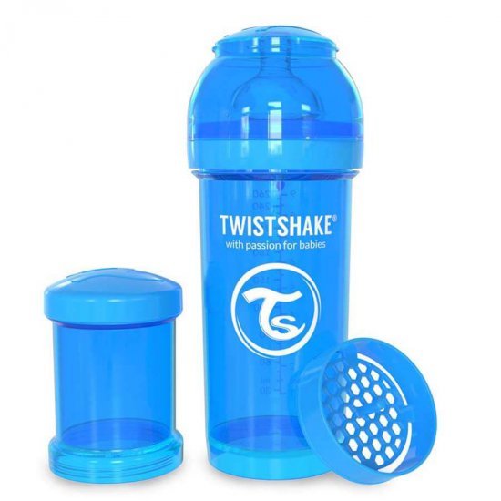 خرید اینترنتی شیشه شیر ضد نفخ  260 میل  آبی  تویست شیک  Twistshake