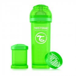 شیشه شیر ضد نفخ  260 میل سبز تویست  شیک  Twistshake 