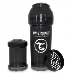 شیشه شیر ضد نفخ  260 میل مشکی تویست  شیک  Twistshake 