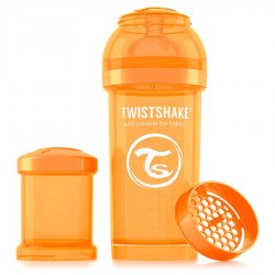 شیشه شیر ضد نفخ  260 میل نارنجی تویست  شیک  Twistshake 