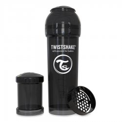 شیشه شیر ضد نفخ  330 میل مشکی تویست  شیک  Twistshake 