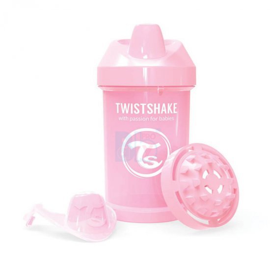 خرید اینترنتی لیوان آبمیوه خوری 300  میل پاستل صورتی  تویست شیک  Twistshake
