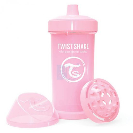 خرید اینترنتی لیوان آبمیوه خوری 360  میل صورتی پاستل  تویست شیک  Twistshake