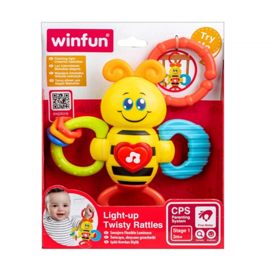 فروشگاه اینترنتی سیسمونی و اسباب بازی بیبی پرو-آویز جغجغه زنبور زرد وین فان Winfun خرید اینترنتی آویز جغجغه زنبور زرد وین فان Winfun