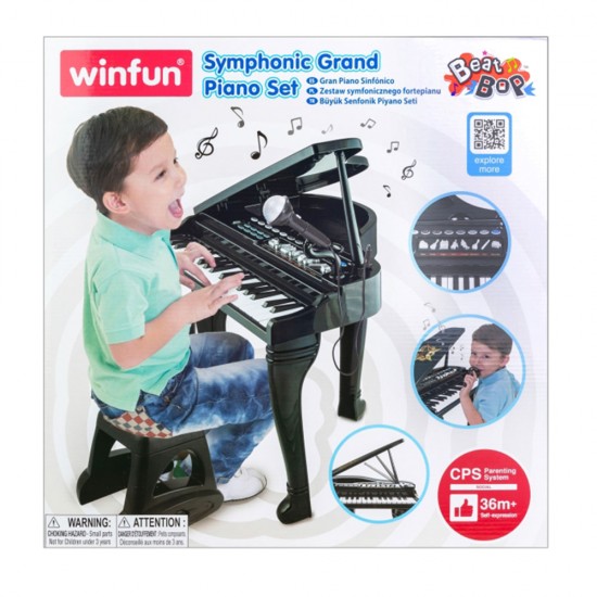 خرید اینترنتی ست پیانو و میکروفون رنگ مشکی وین فان Winfun