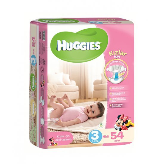 خرید اینترنتی پوشک نوزاد سایز 3 دخترانه  Huggies