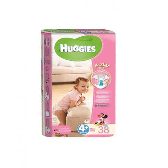 خرید اینترنتی پوشک نوزاد سایز4 پلاس (38 عددی) دخترانه Huggies