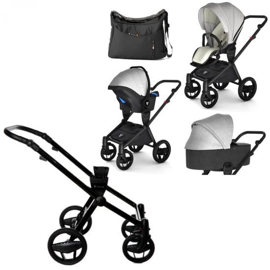ست کالسکه نوزاد اینوکتوس invictus v-pram مدل Bianco با فریم black ست کالسکه نوزاد اینوکتوس invictus v-pram مدل Bianco با فریم black