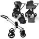 ست کالسکه نوزاد اینوکتوس invictus v-pram مدل Black Pearl با فریم Silver ست کالسکه نوزاد اینوکتوس invictus v-pram مدل Black Pearl با فریم Silver